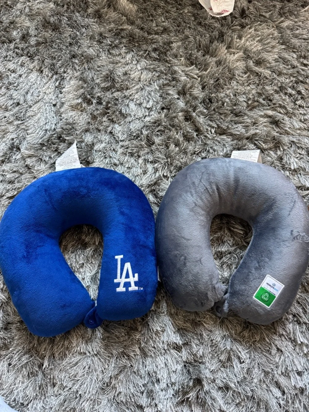 Los Angeles Dodgers Blue Travel Neck Pillow + Gray Companion travel neck pilllow